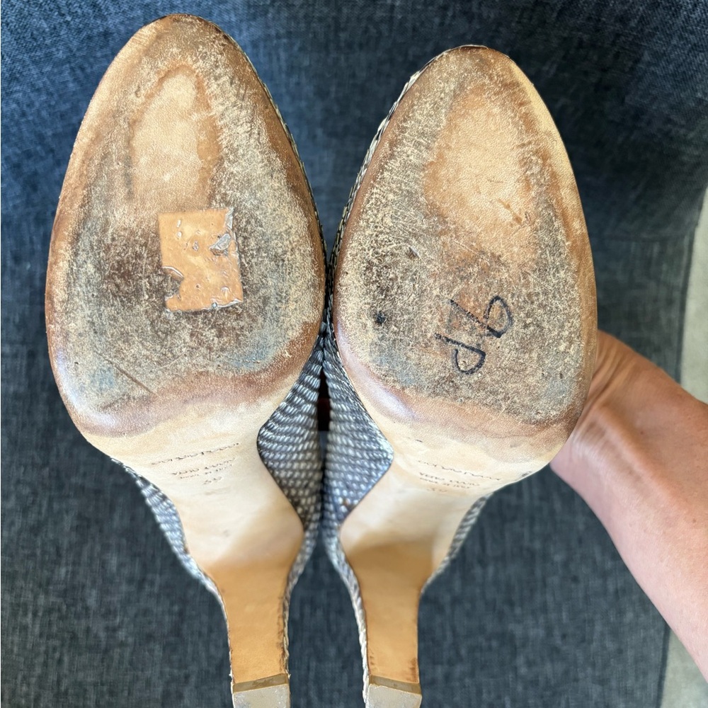 Sergio Rossi Grey Lavender Python Platform Snakes… - image 8